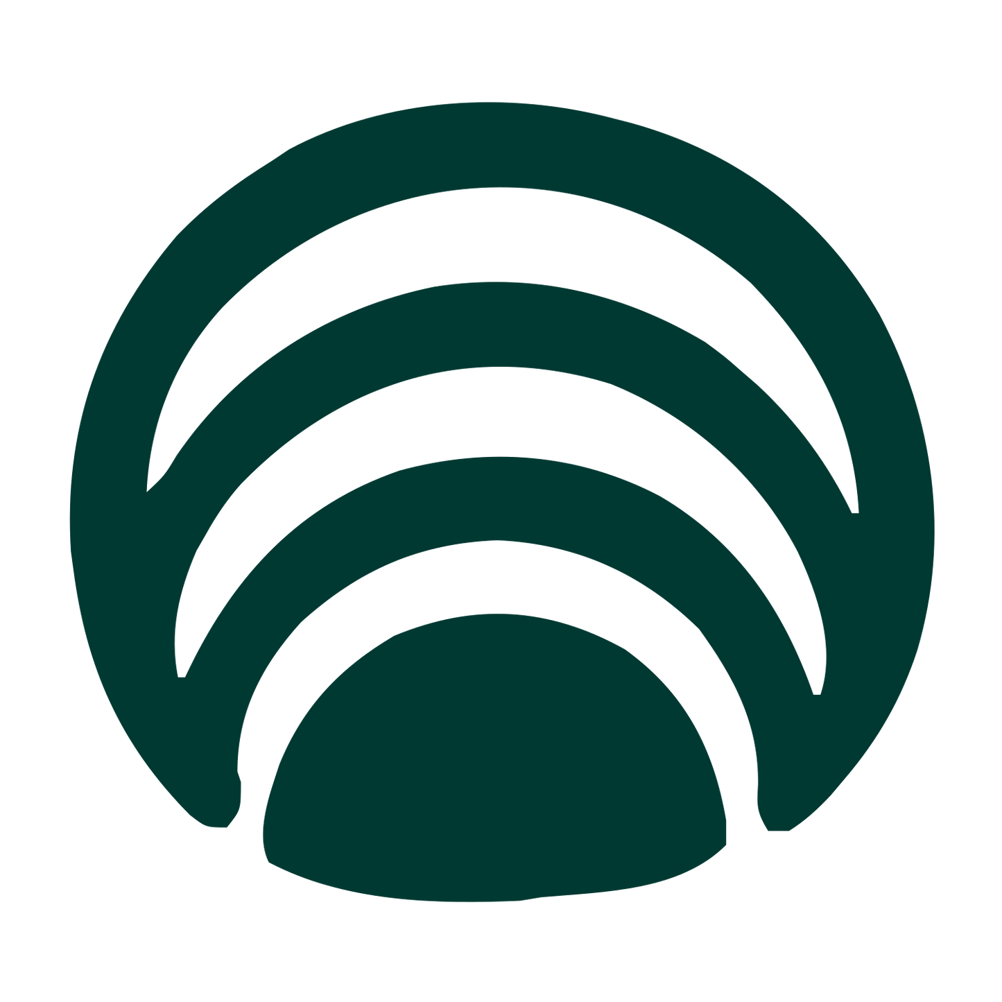 Concentric Arches Rainbow Logo #003932