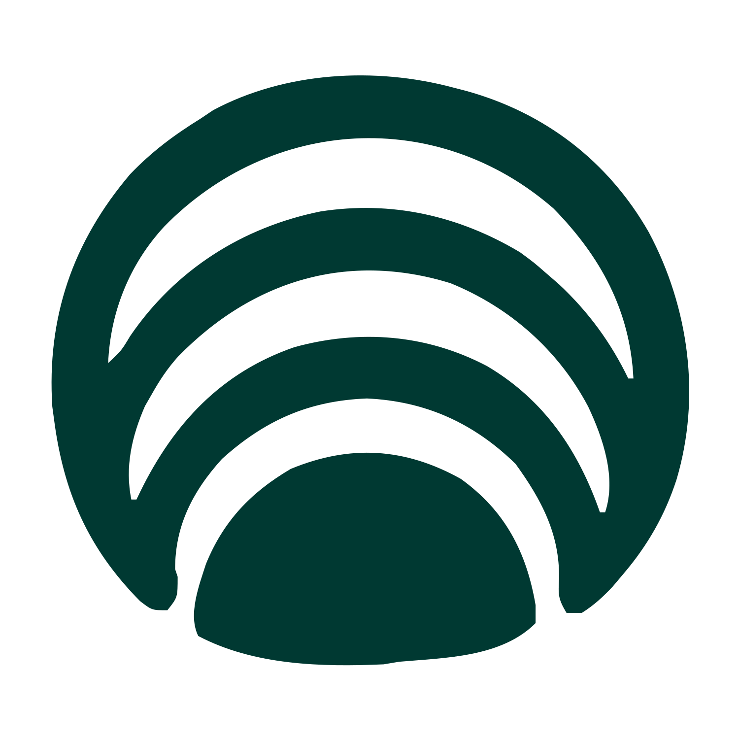 Concentric Arches Rainbow Logo #003932