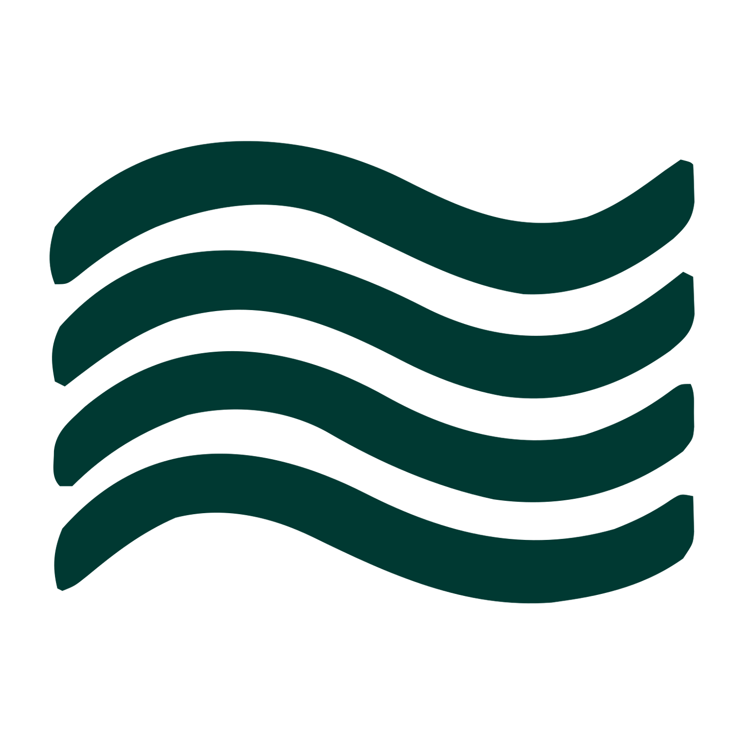 Wavy Lines Flow Logo #003932