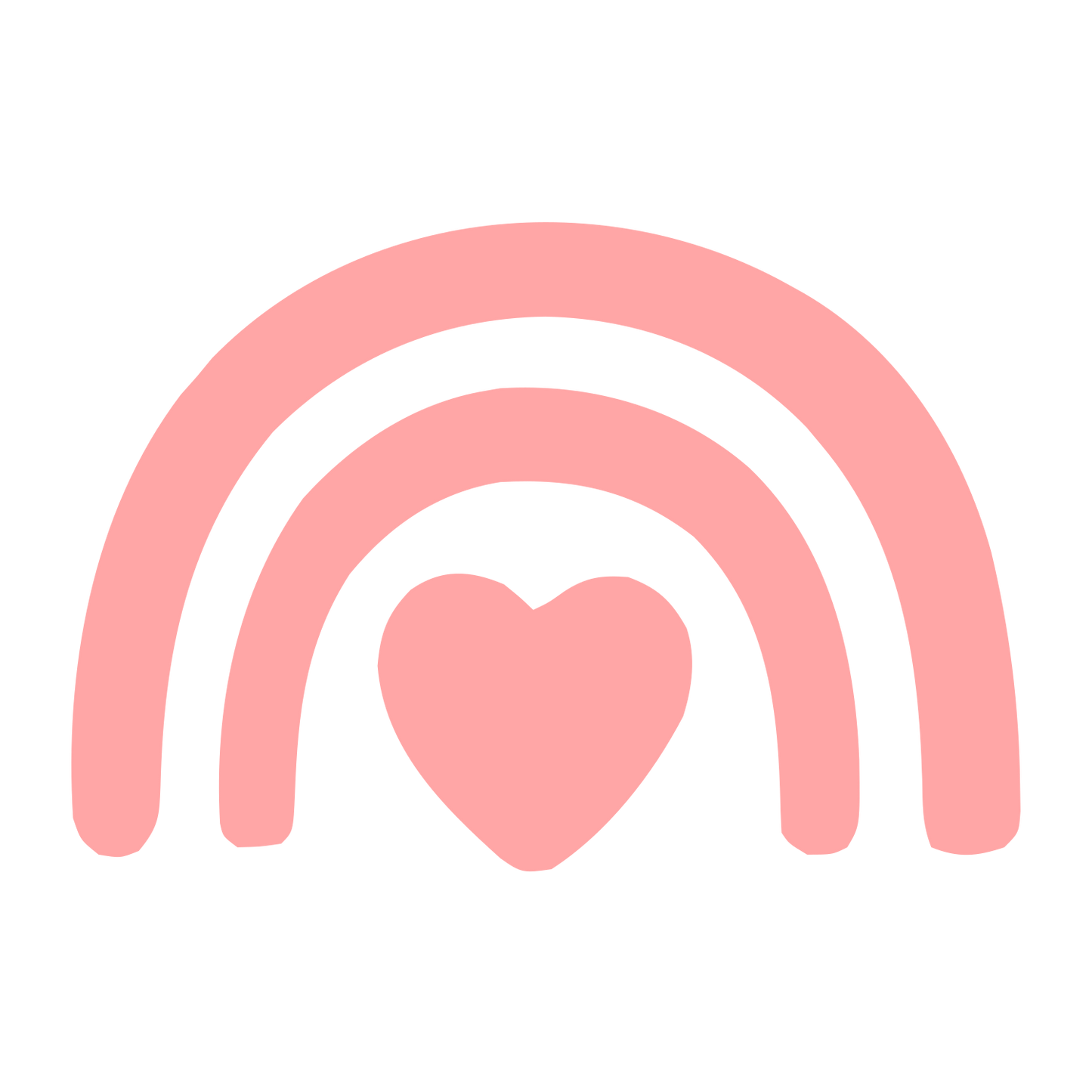 Rainbow Heart Logo #ffa6a6