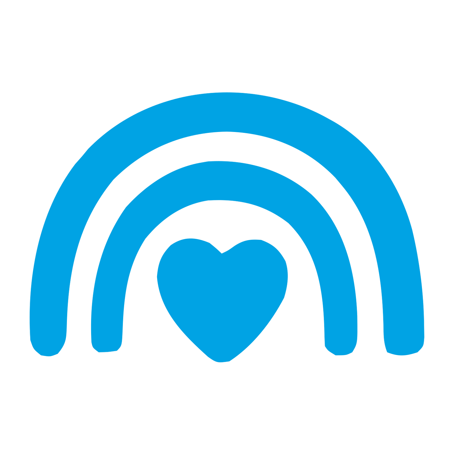Rainbow Heart Logo #00a3e4