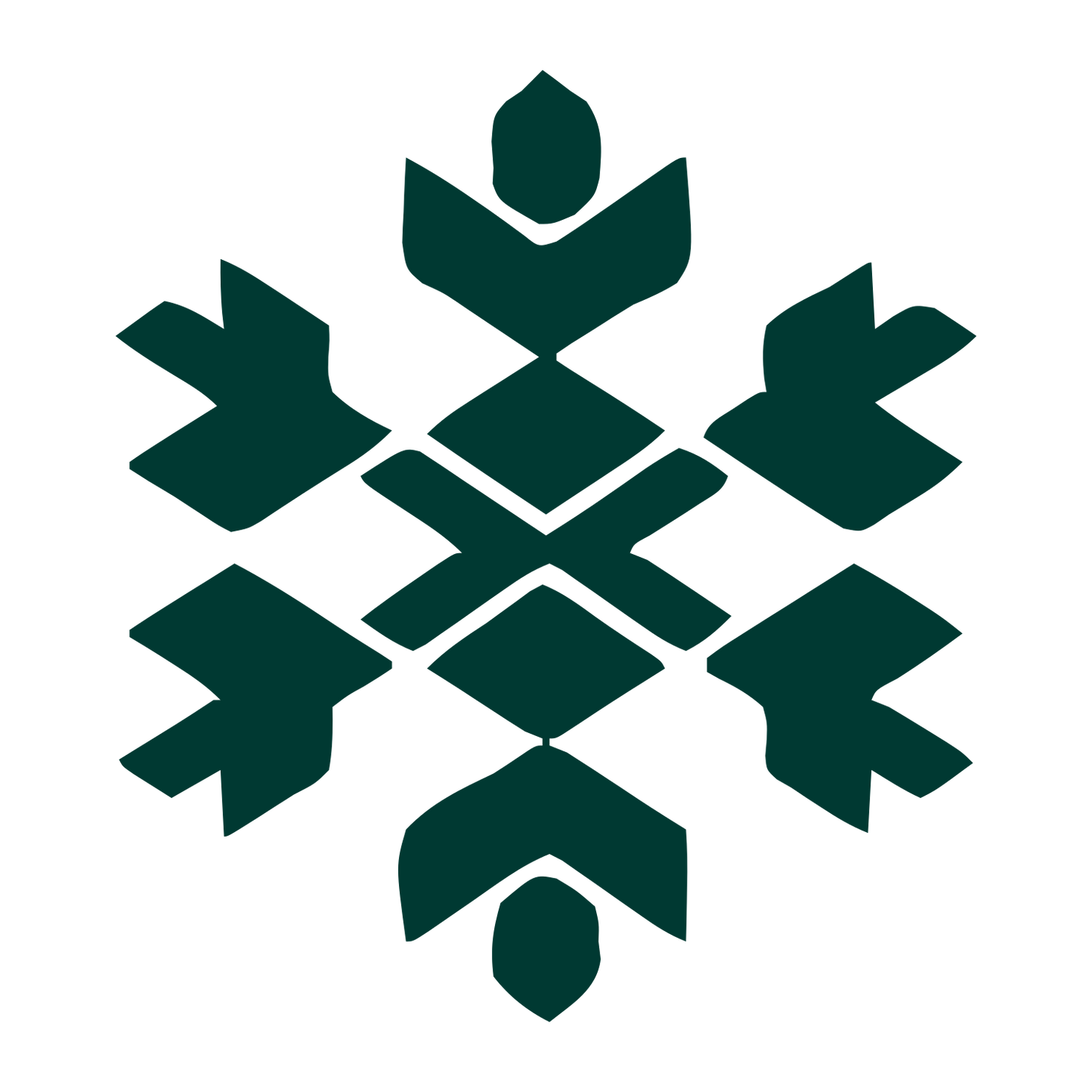 Snowflake Geometric Logo #003932