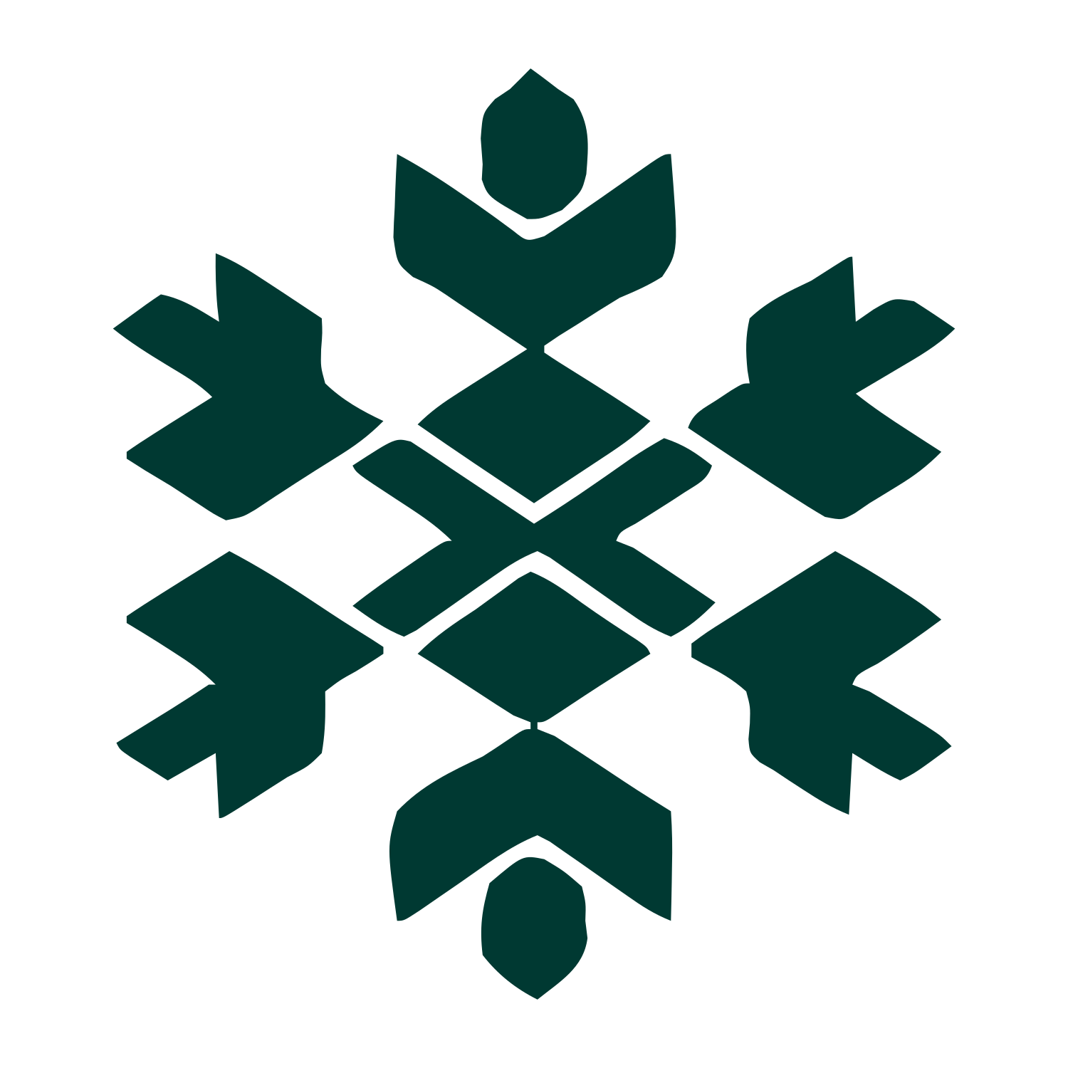 Snowflake Geometric Logo #003932