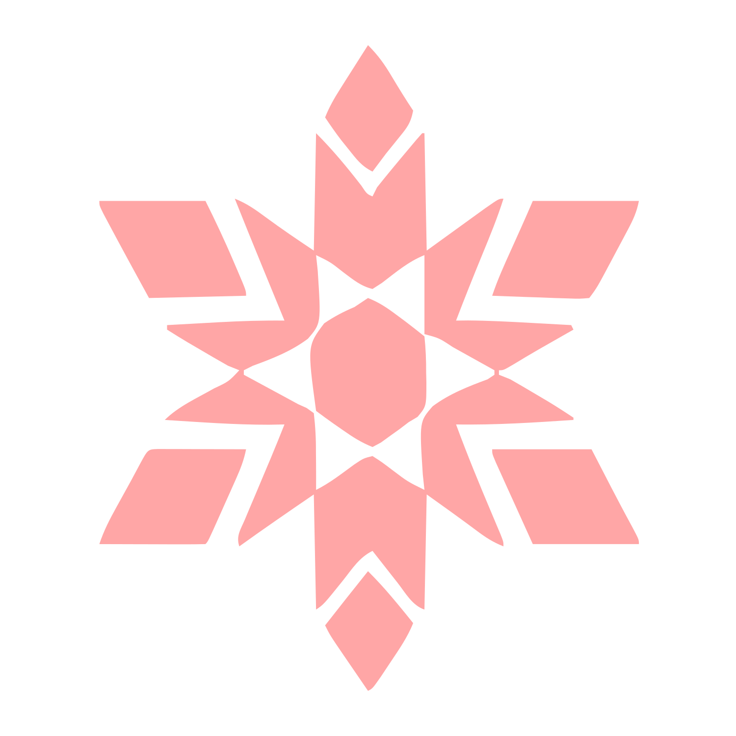 Layered Snowflake Geometric Logo #ffa6a6