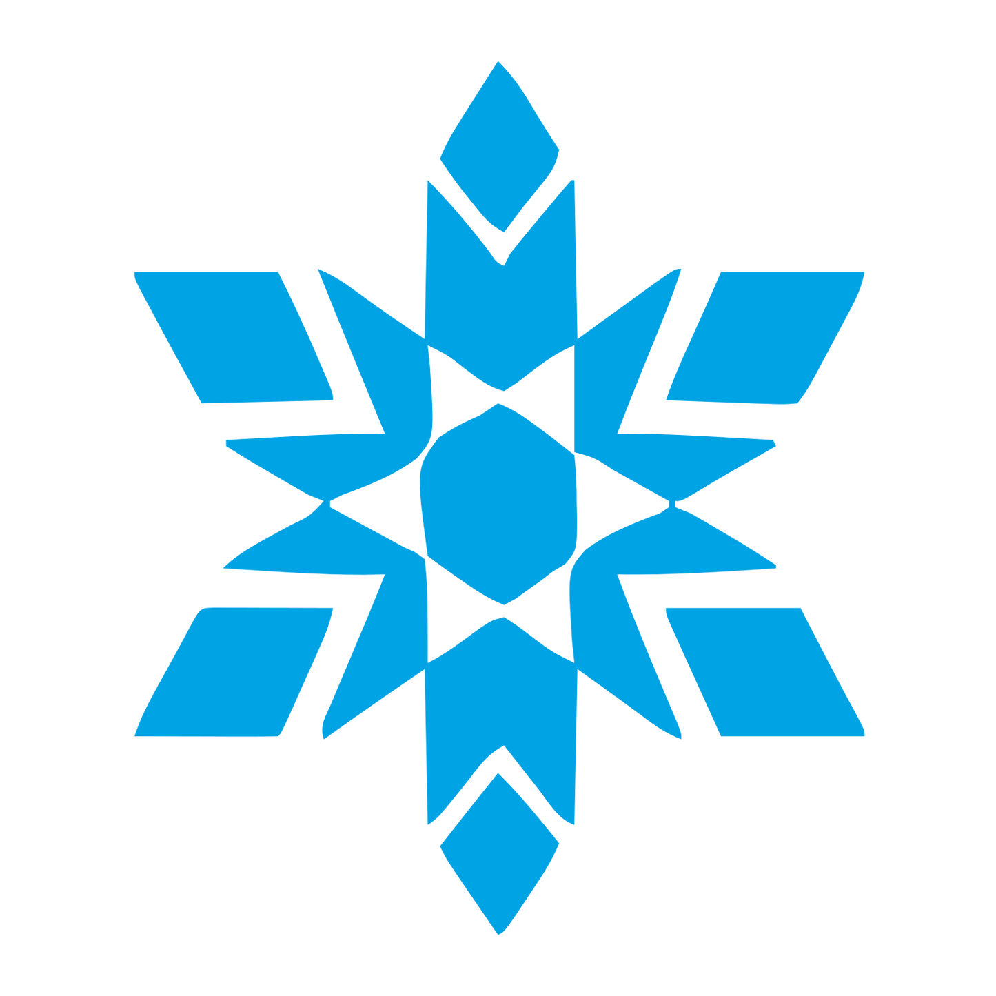 Layered Snowflake Geometric Logo #00a3e4