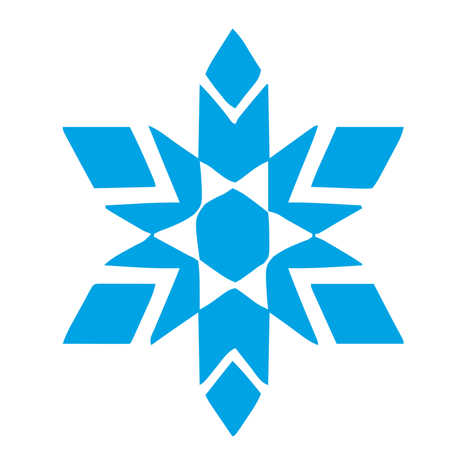 Layered Snowflake Geometric Logo #00a3e4