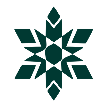 Layered Snowflake Geometric Logo #003932