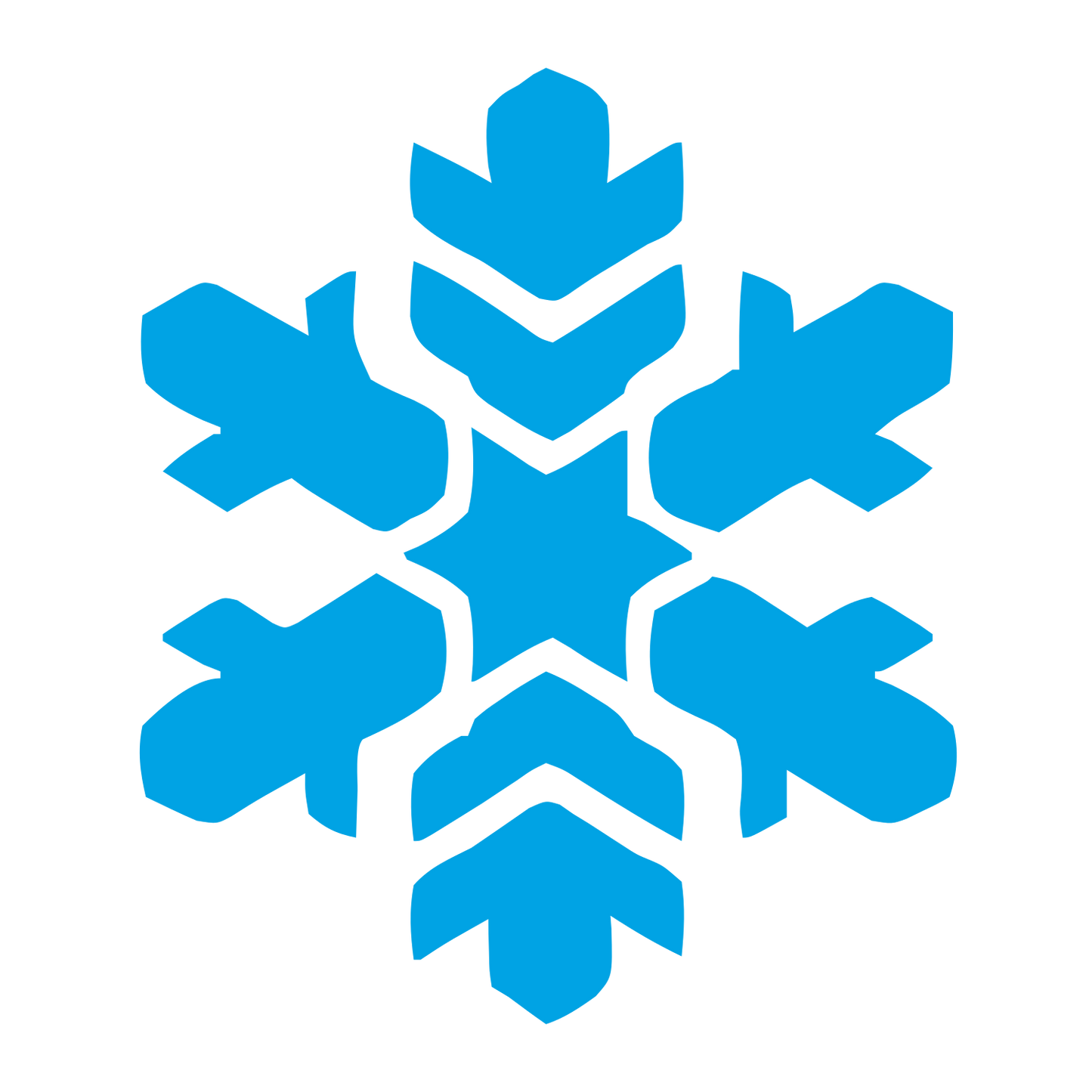 Geometric Snowflake Logo #00a3e4