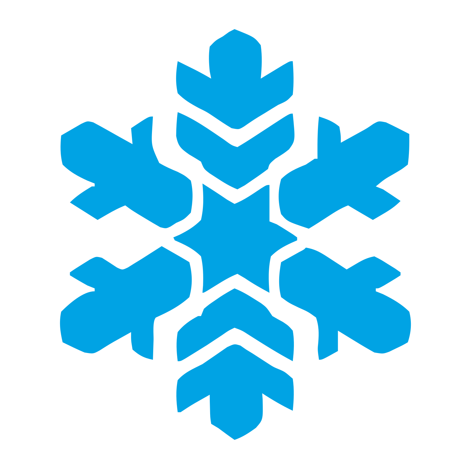 Geometric Snowflake Logo #00a3e4