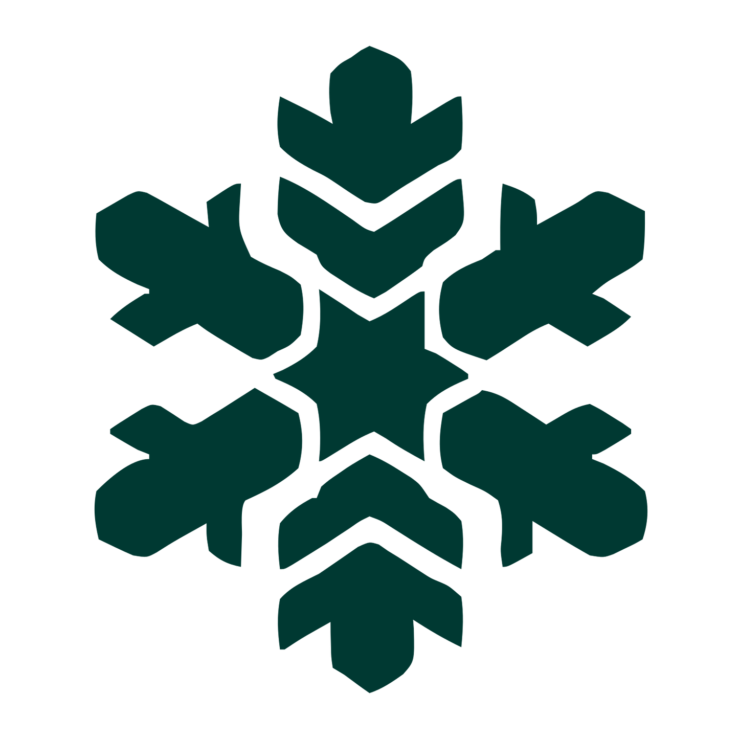Geometric Snowflake Logo #003932