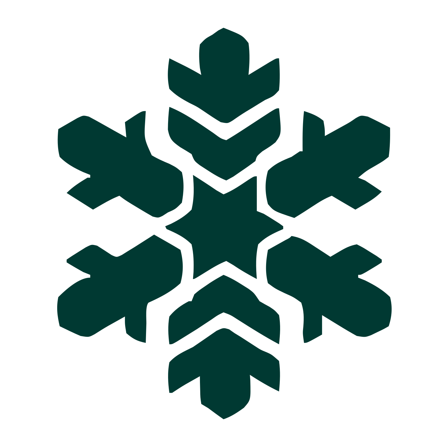 Geometric Snowflake Logo #003932