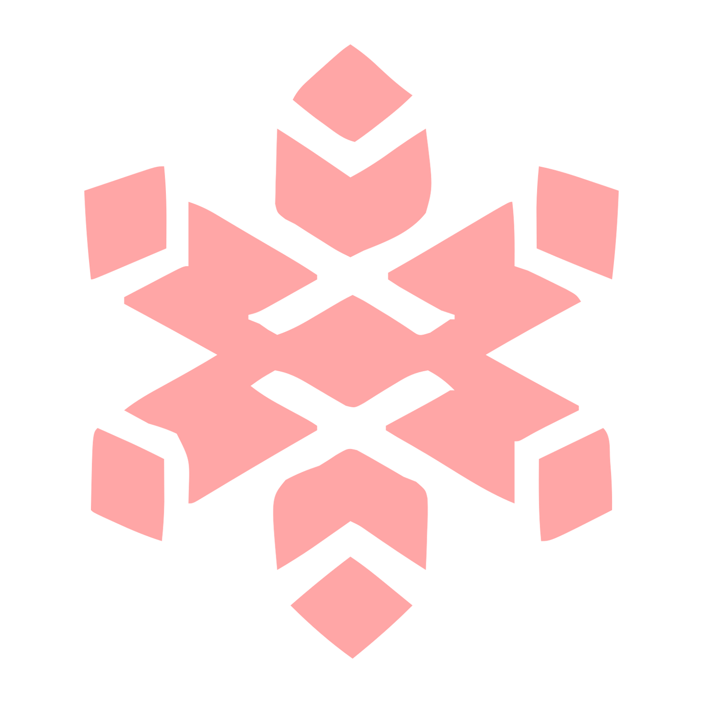 Layered Overlap Snowflake Logo #ffa6a6