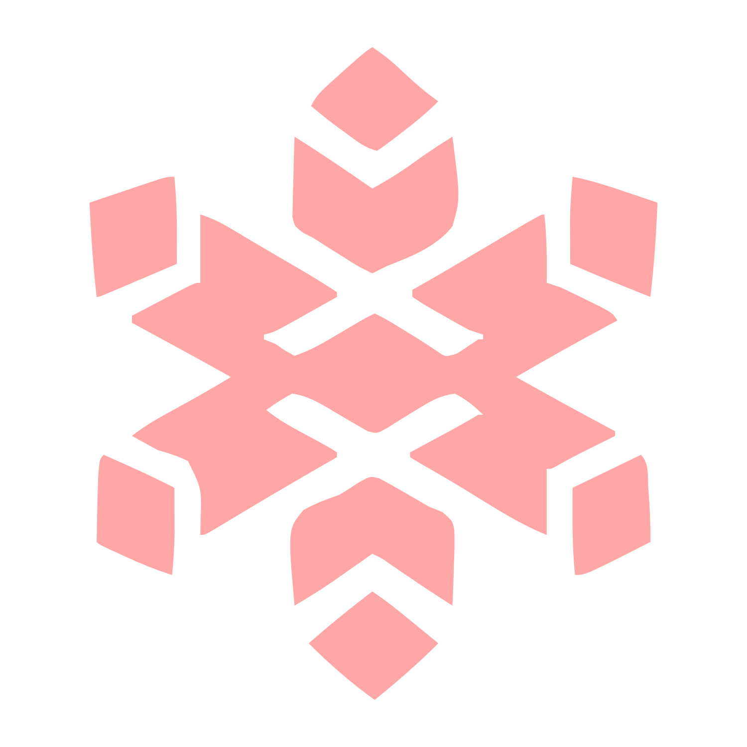 Layered Overlap Snowflake Logo #ffa6a6