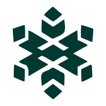 Layered Overlap Snowflake Logo #003932