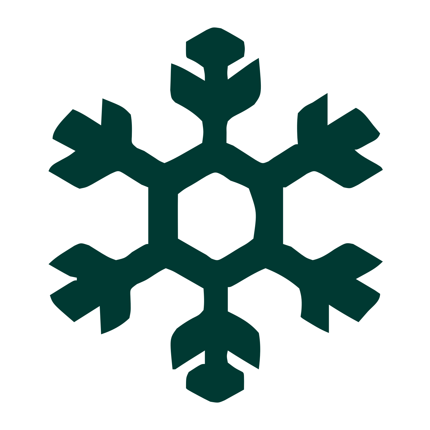 Snowflake Crystal Logo #003932