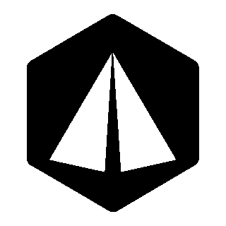 Pyramid Hexagon Negative Space Logo