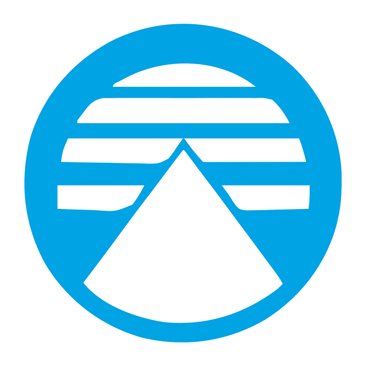 Pyramid Striped Circle Logo #00a3e4