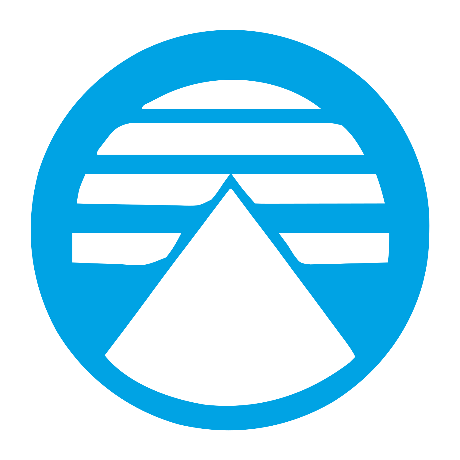 Pyramid Striped Circle Logo #00a3e4