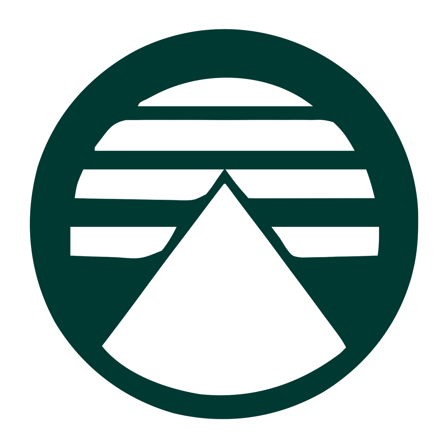 Pyramid Striped Circle Logo #003932
