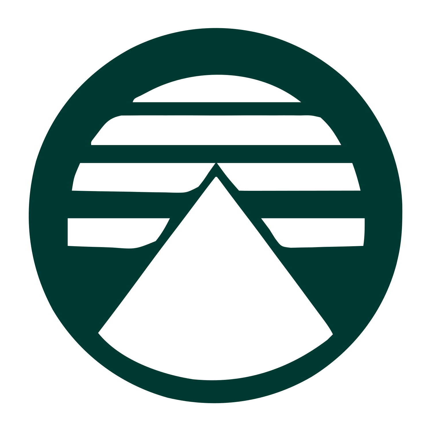 Pyramid Striped Circle Logo #003932