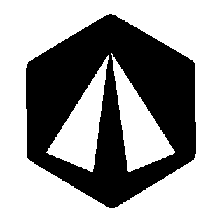 Hexagon Pyramid Negative Space Logo