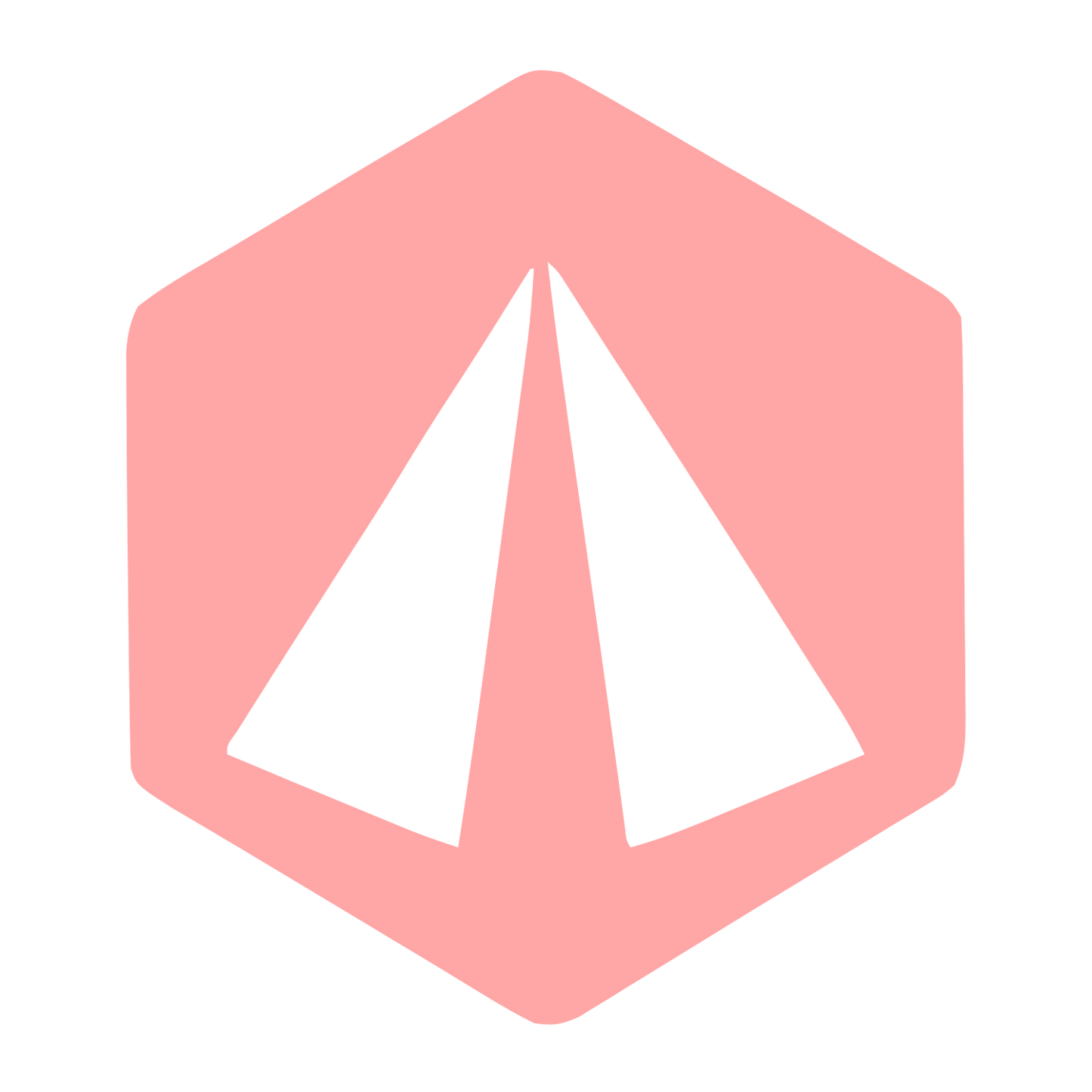 Hexagon Pyramid Negative Space Logo #ffa6a6