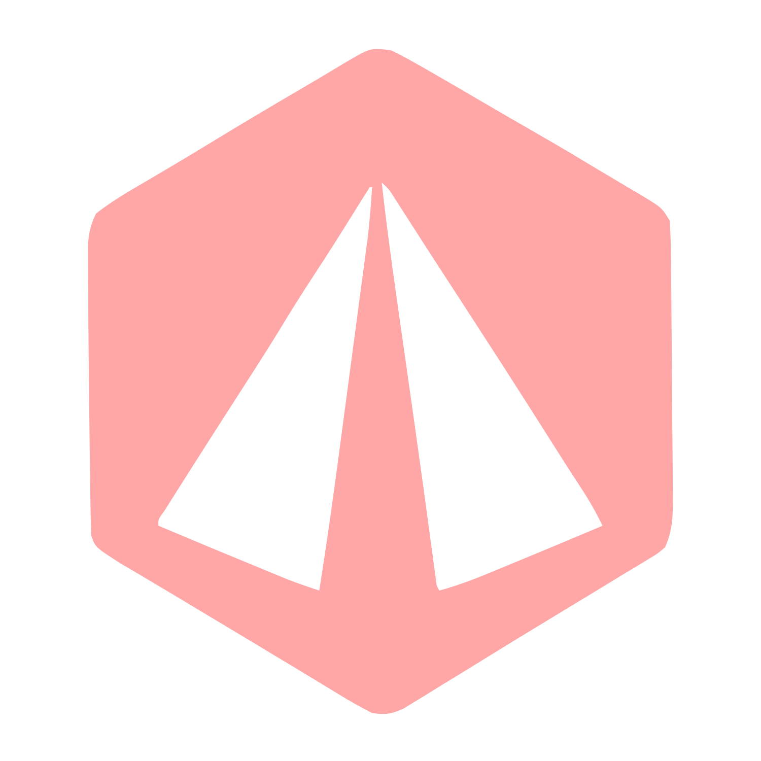 Hexagon Pyramid Negative Space Logo #ffa6a6