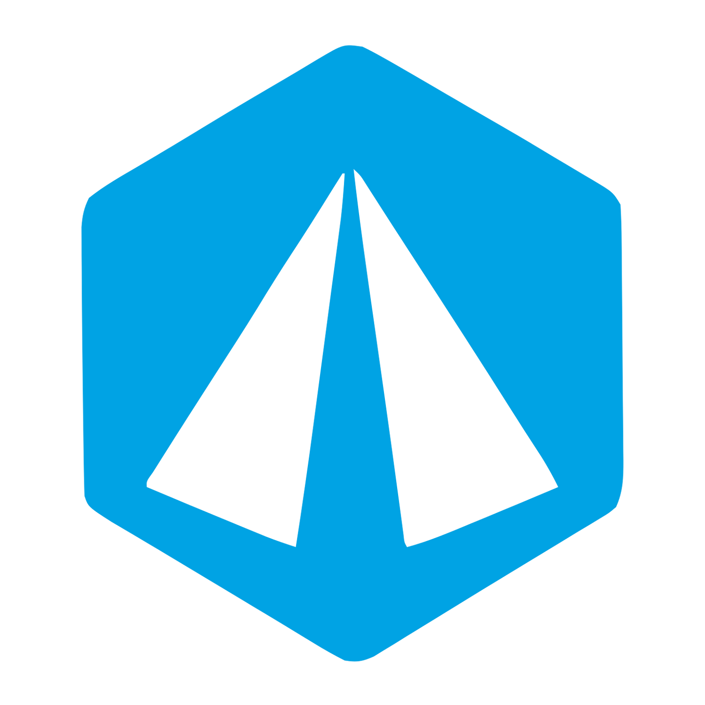 Hexagon Pyramid Negative Space Logo #00a3e4