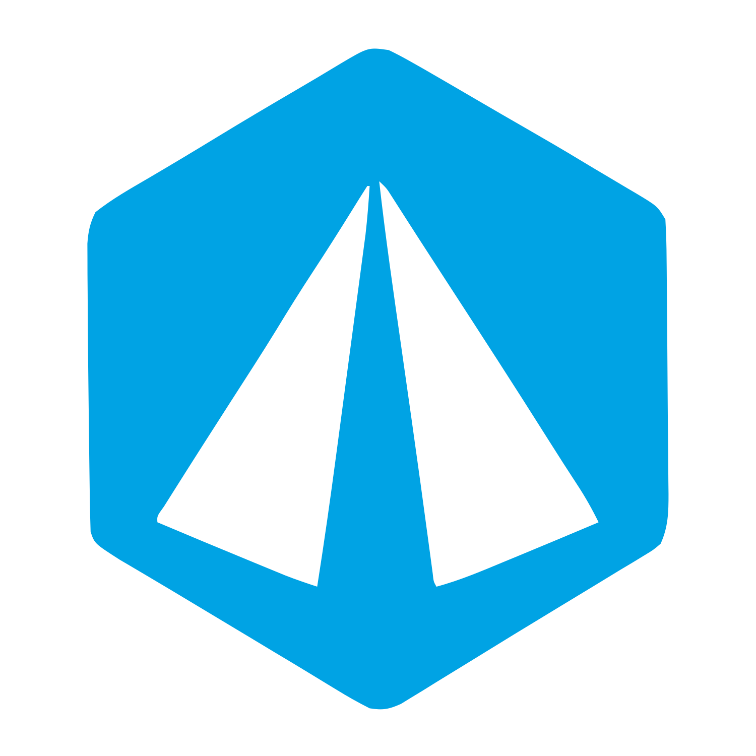 Hexagon Pyramid Negative Space Logo #00a3e4
