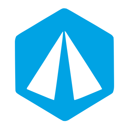 Hexagon Pyramid Negative Space Logo #00a3e4