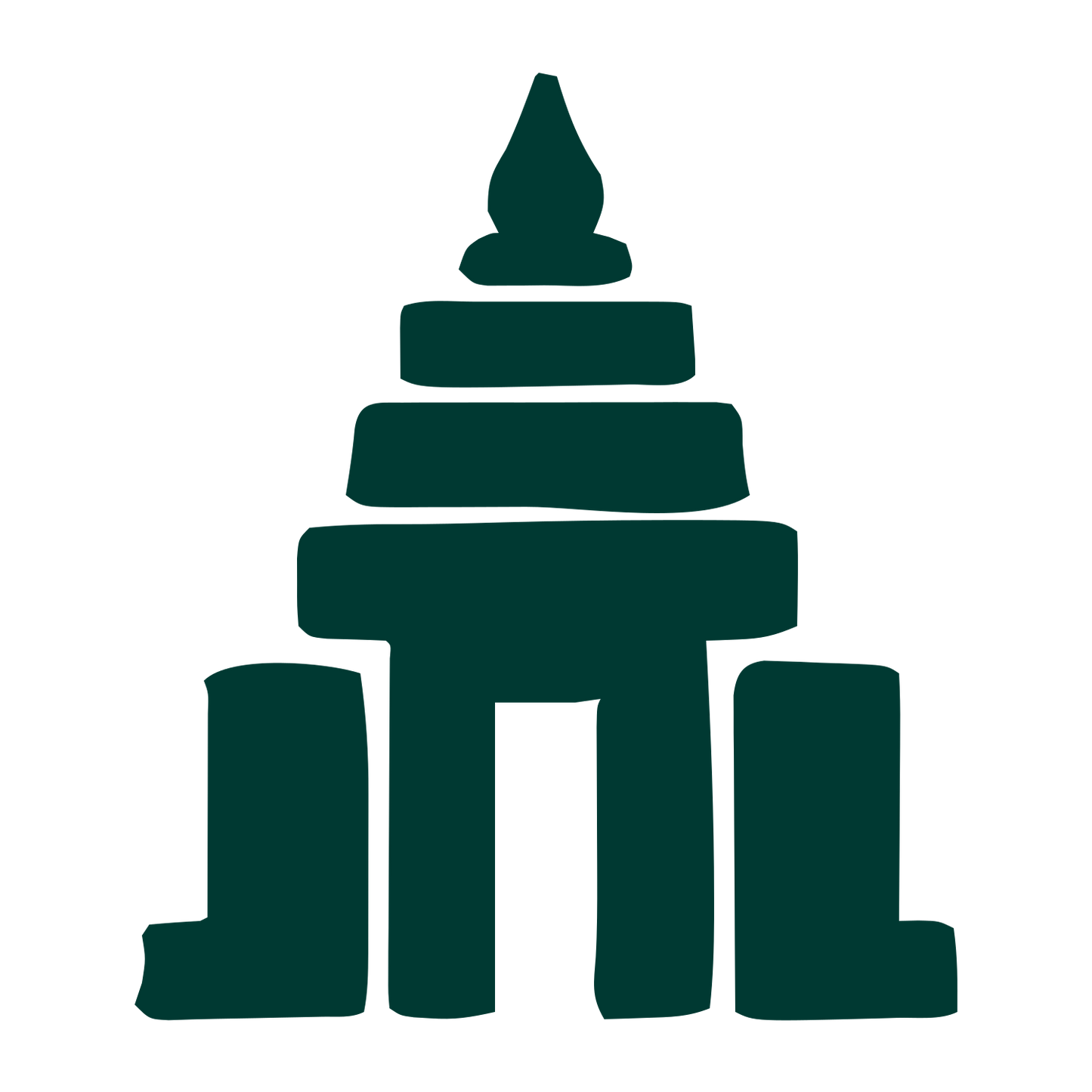 Hand-Drawn Temple Logo #003932