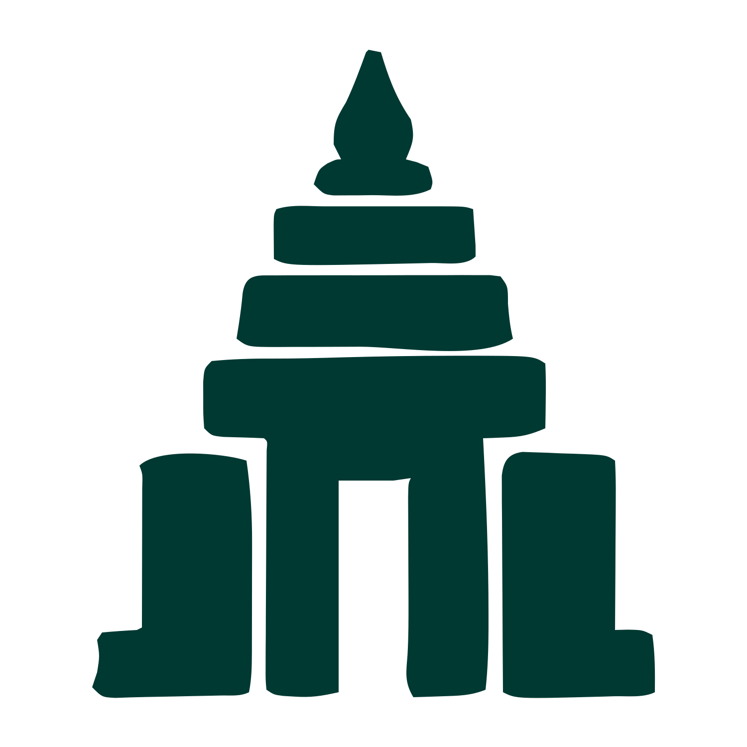 Hand-Drawn Temple Logo #003932