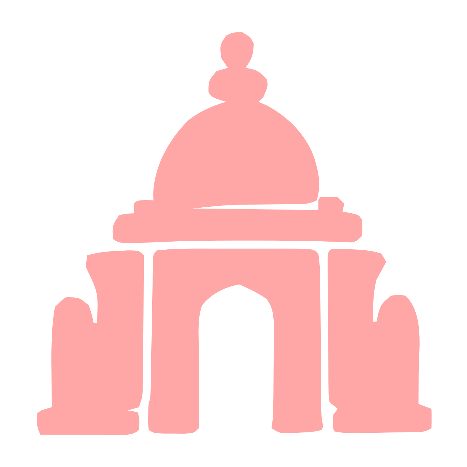 Domed Temple Arch Logo #ffa6a6