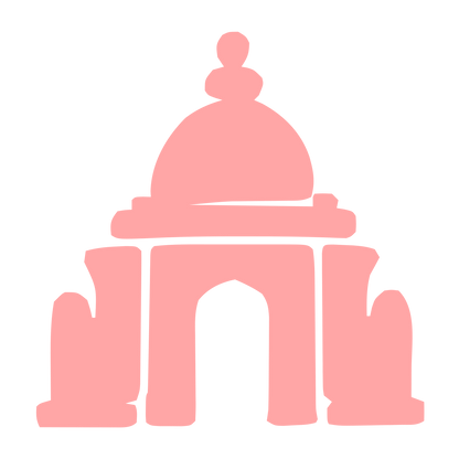Domed Temple Arch Logo #ffa6a6