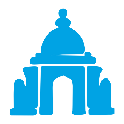 Domed Temple Arch Logo #00a3e4