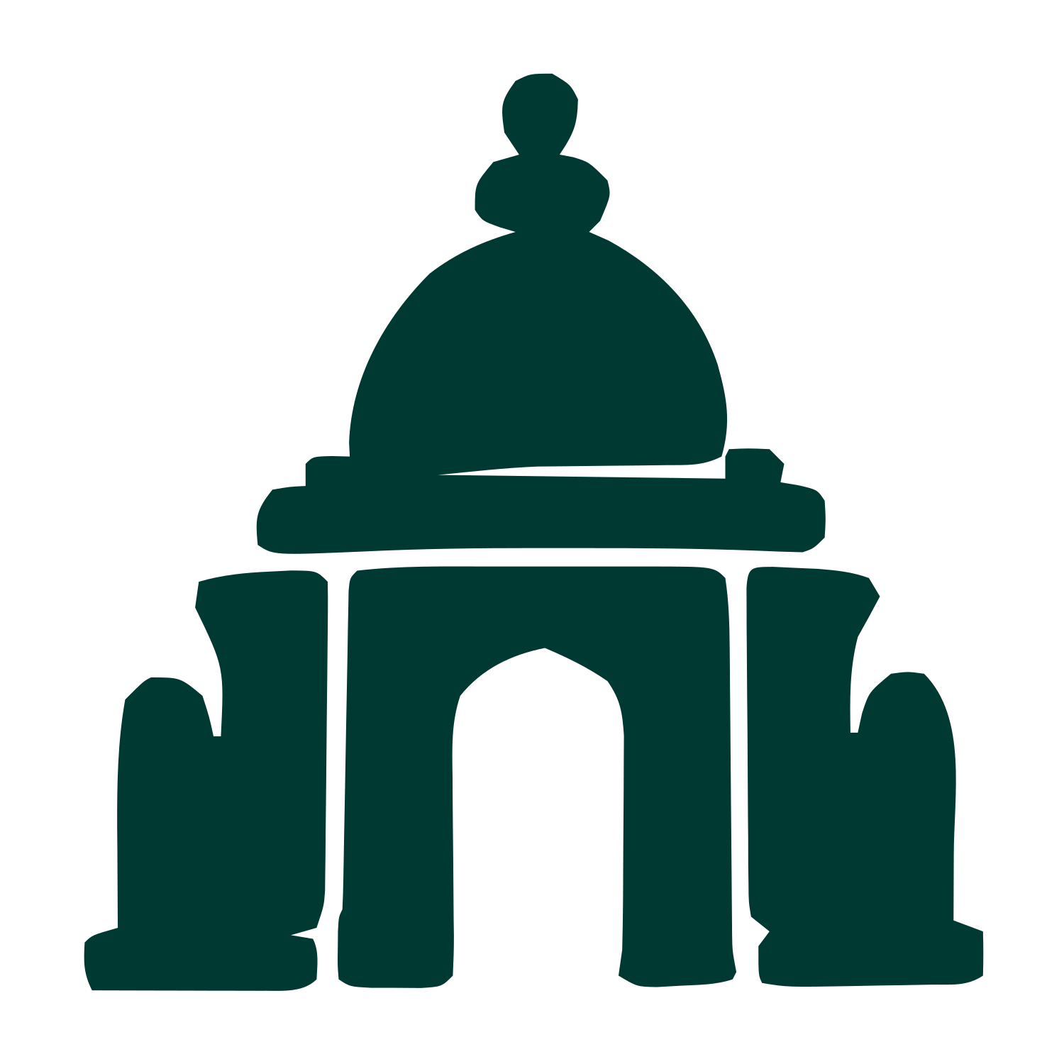 Domed Temple Arch Logo #003932