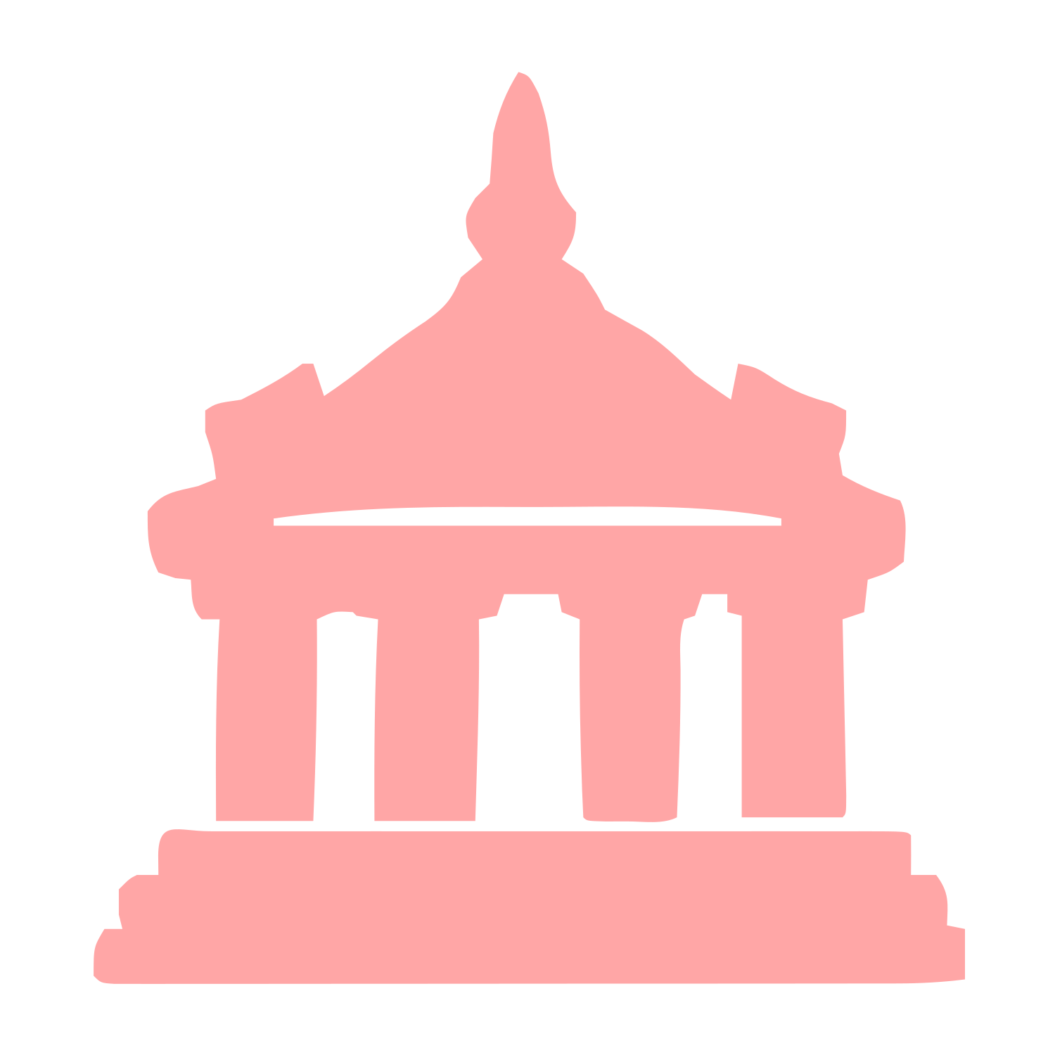 Classical Temple Building Logo #ffa6a6