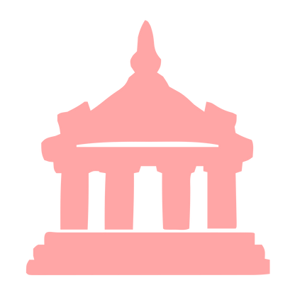 Classical Temple Building Logo #ffa6a6