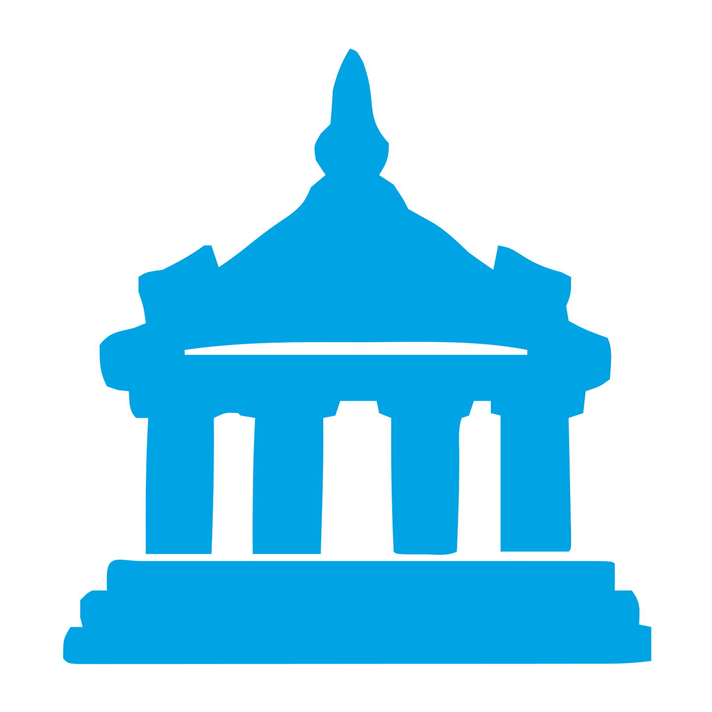 Classical Temple Building Logo #00a3e4