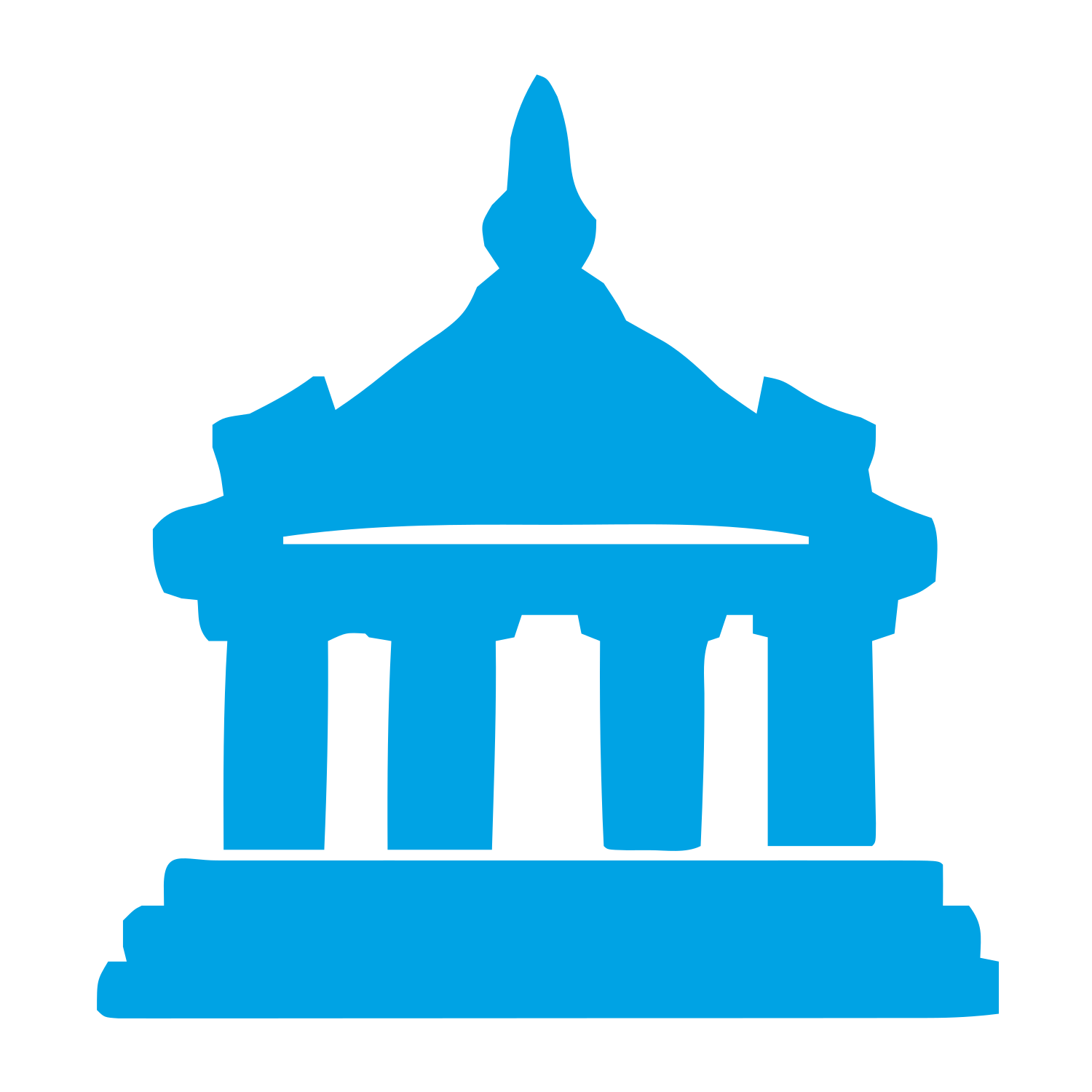 Classical Temple Building Logo #00a3e4