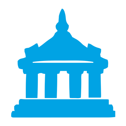 Classical Temple Building Logo #00a3e4