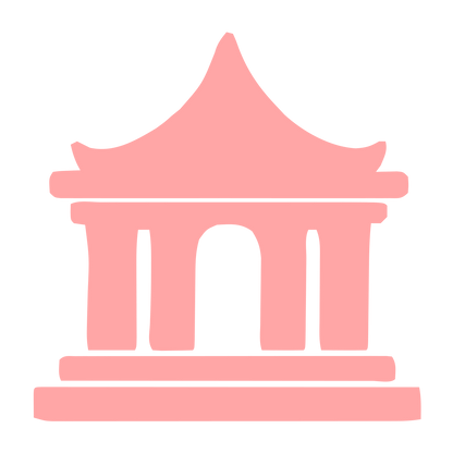 Asian Temple Pagoda Logo #ffa6a6