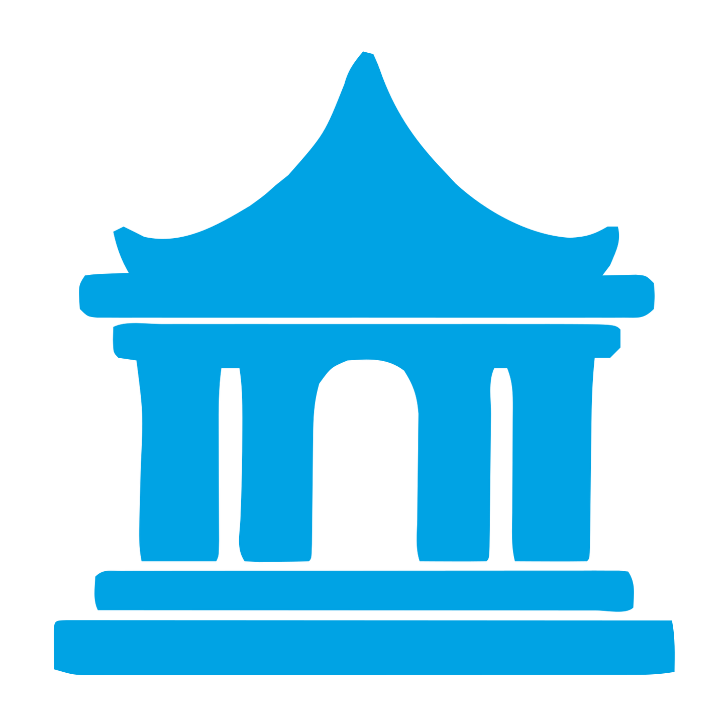Asian Temple Pagoda Logo #00a3e4