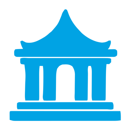 Asian Temple Pagoda Logo #00a3e4