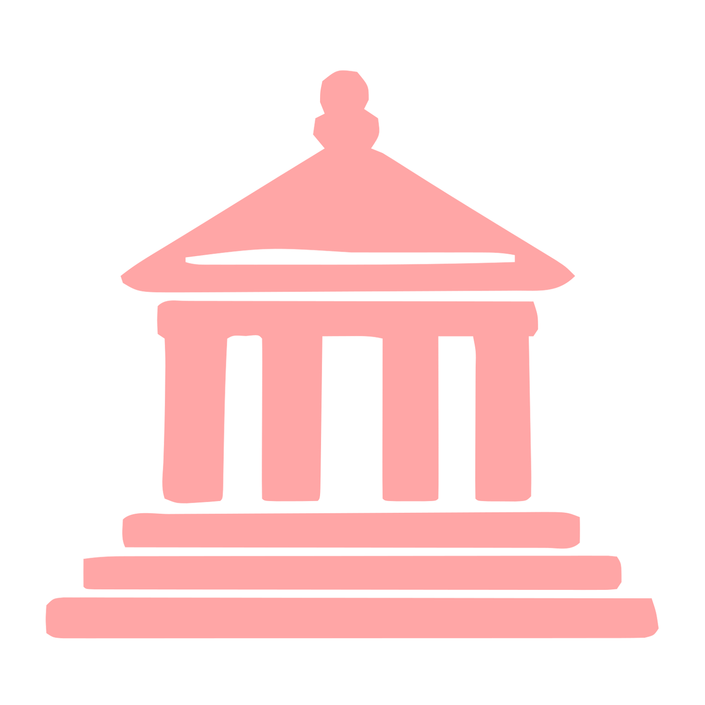 Classical Temple Building Logo #ffa6a6