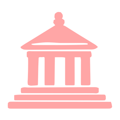 Classical Temple Building Logo #ffa6a6