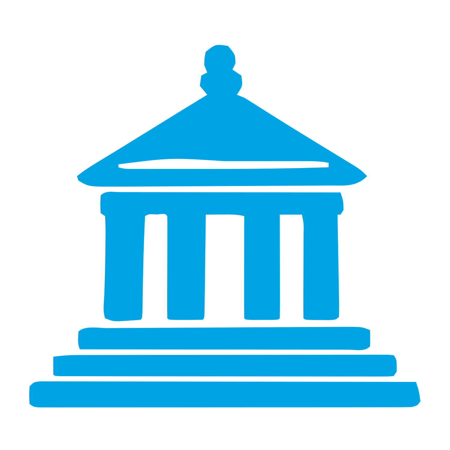 Classical Temple Building Logo #00a3e4