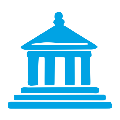 Classical Temple Building Logo #00a3e4