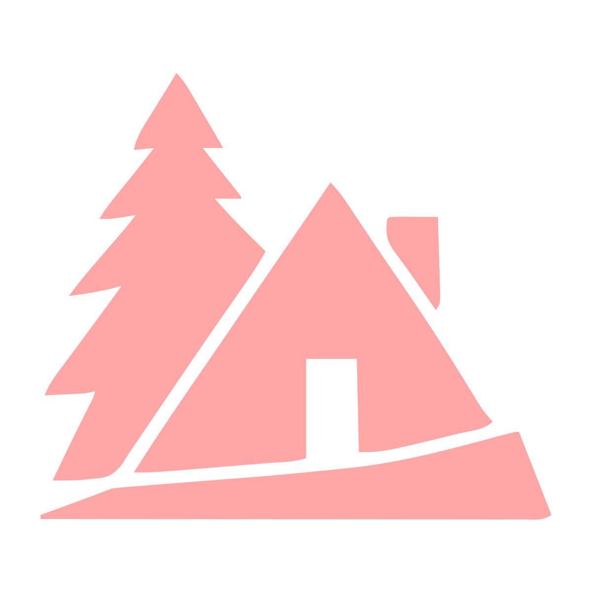 Pine Tree Cabin Logo #ffa6a6