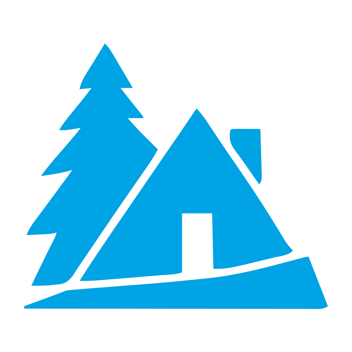 Pine Tree Cabin Logo #00a3e4
